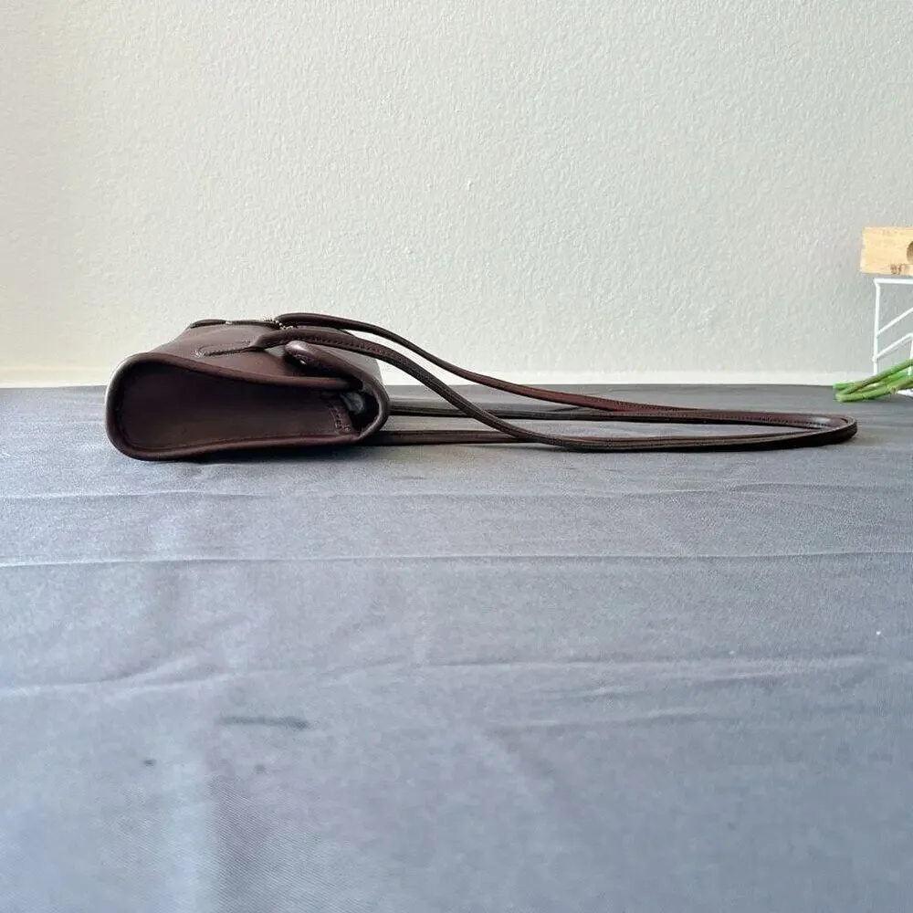 Vintage Coach Laurie Flap 9032 Brown Glovetanned Leather Purse